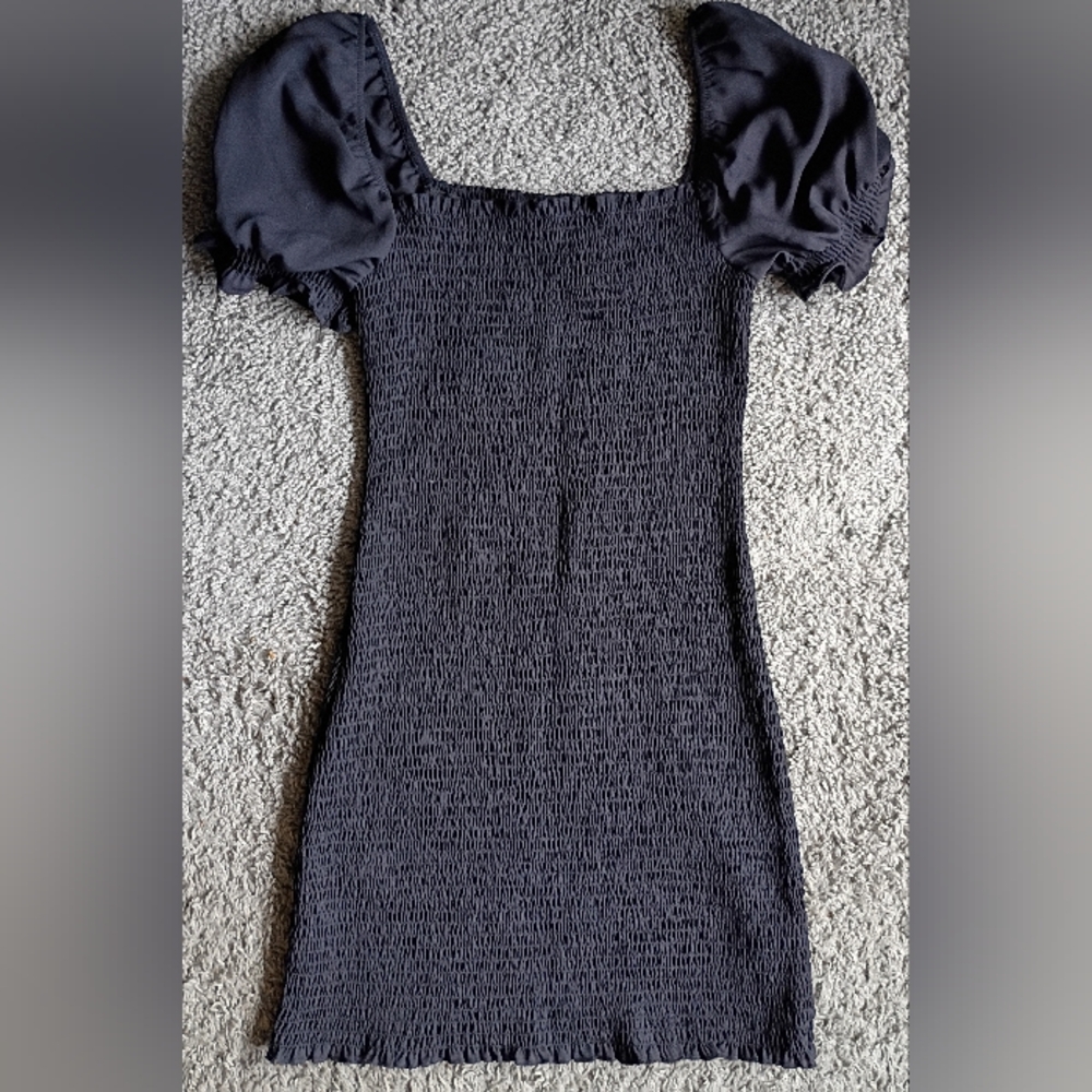 Trixxi Black Peplum Sleeve Mini Dress